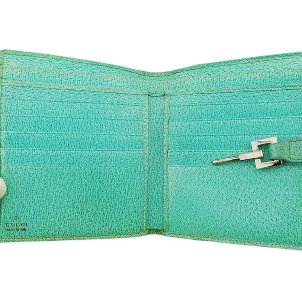 GUCCI Bifold Wallet Beige Brown Green Women 05474 Authentic secondhand - Picture 3 of 9